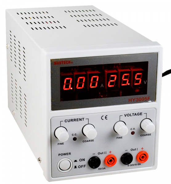 HY3005F, лабораторный блок питания 0-30В/5A, 5В/3А