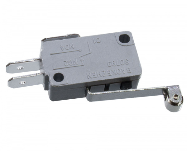SC799-520, микропереключатель, 3 контакта, 250В/16А, (520), пластина с роликом 30 мм