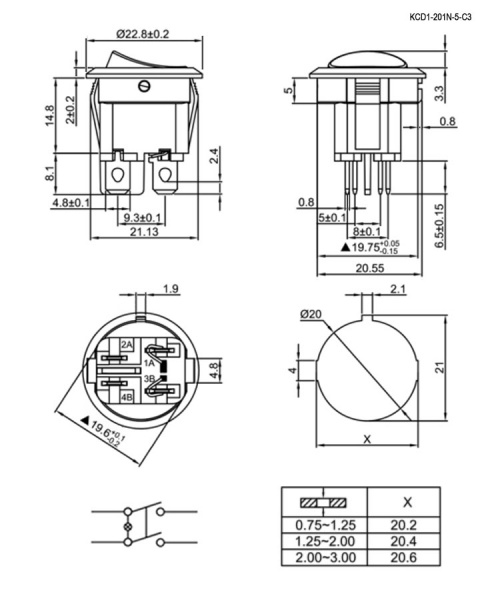 KCD1-201N-5-C3-R/4P on-off