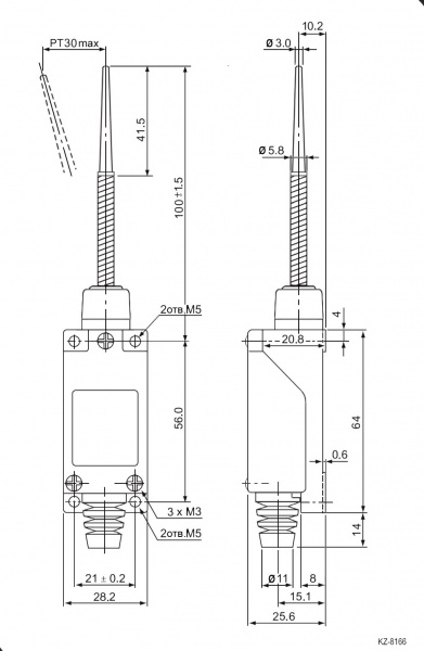 Путевой выключатель KZ-8166 (TZ-8166) Al+Zinc