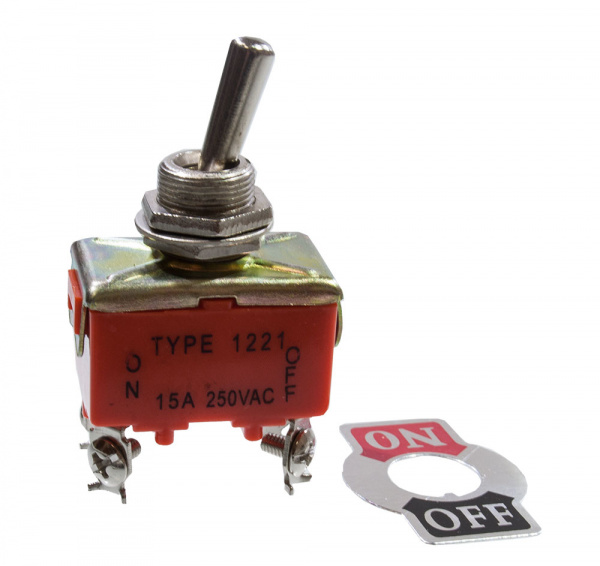 KN3(C)-201, тумблер ON-OF, 4 контакта, 250В/15А