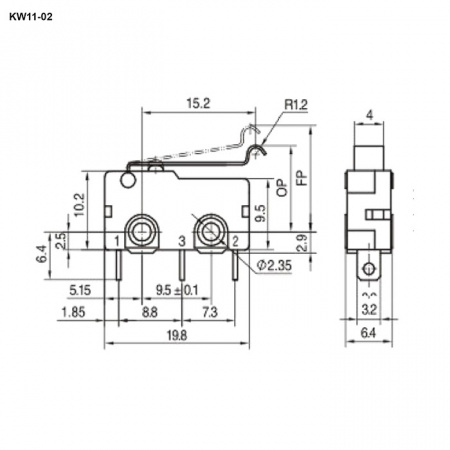 Микропереключатель KW11-02