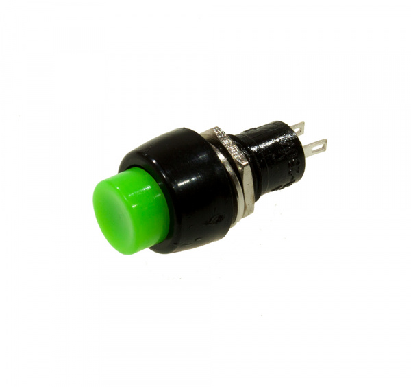 204G КНОПКА 250В/2А ЗЕЛЕНАЯ (DS-450), с фиксацией