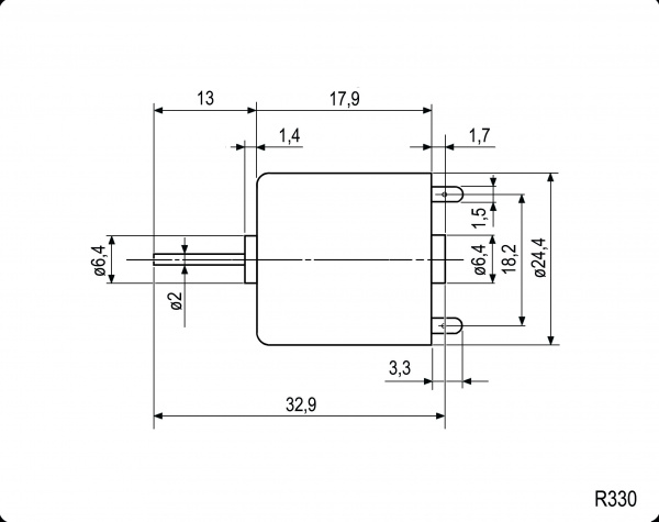 Электродвигатель DC R330-13250  1.5V