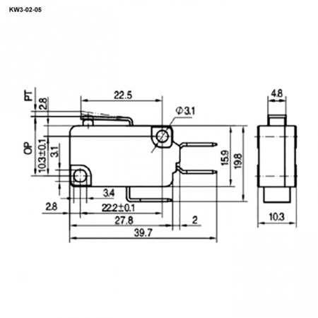 Микропереключатель KW3-02-05