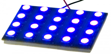 PCB-52*35-20SMD-B-12V, свето диод для авто синий 5*4диода 5перех