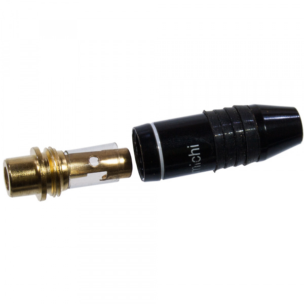 1-225G WHITE, гнездо RCA металл на кабель белый "позолоченный"