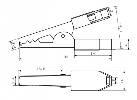 8-0029 black зажим электрический "КРОКОДИЛ"