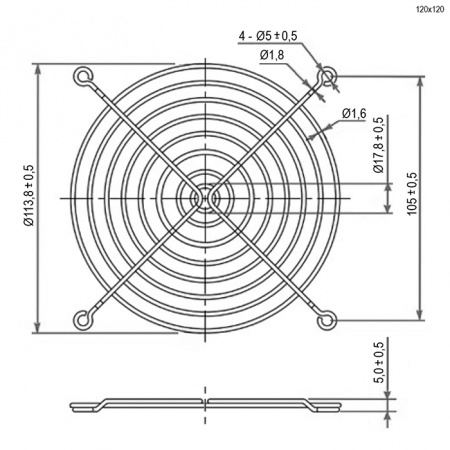 Решетка для вентилятора 120x120mm