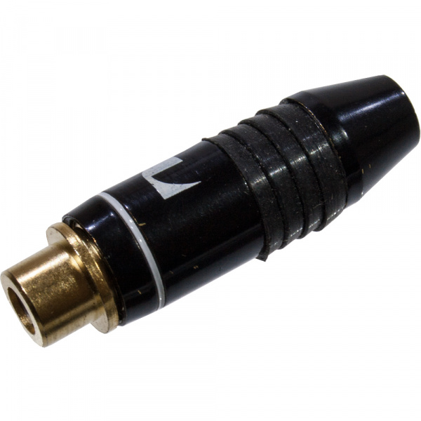 1-225G WHITE, гнездо RCA металл на кабель белый "позолоченный"