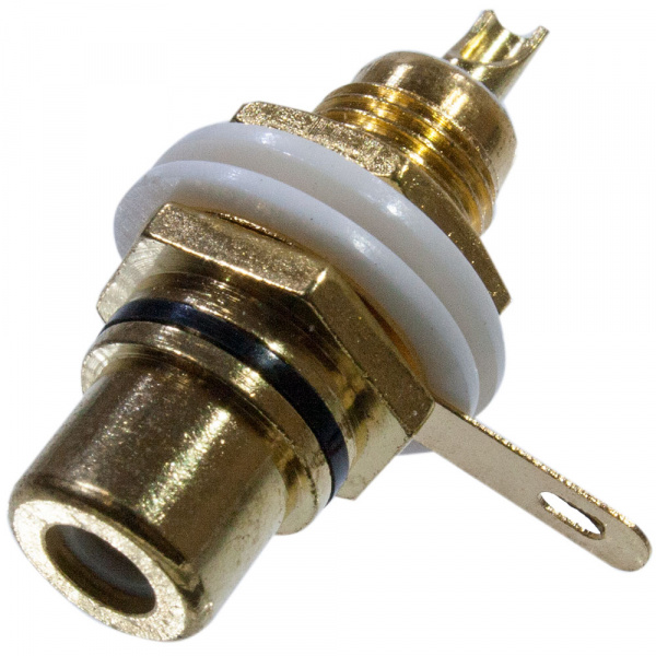 7-0235(1-291G RS-115G), гнездо RCA металл "позолоченное" с изол.  на корпус черное