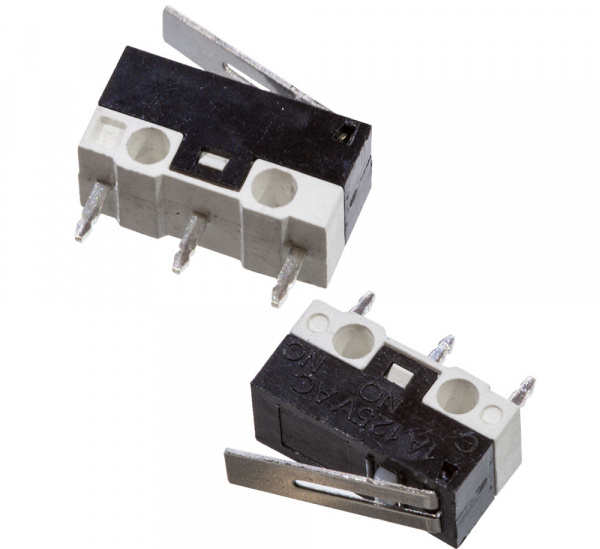 KW10-Z1P075, микропереключатель рычаг 3 конт. 1А/250В на плату SPDT