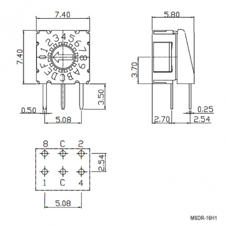 MSDR-16H1, DIP переключатель