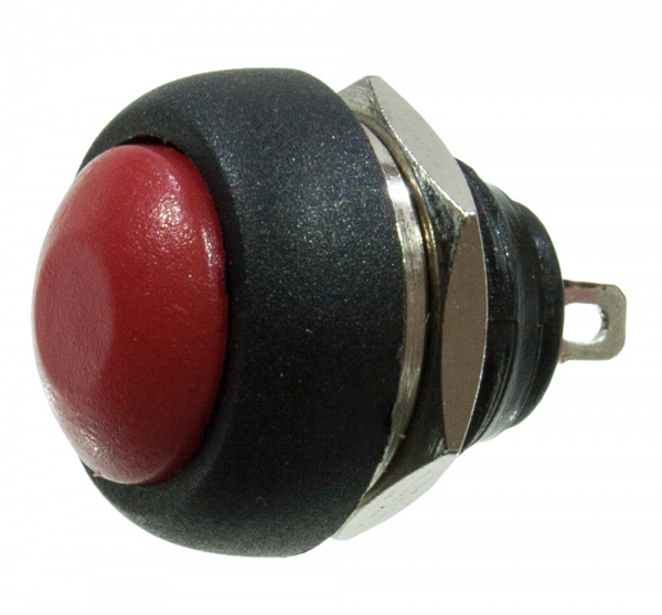 L-KLS7-PBS-010DR, кнопка без фикс.OFF-(ON) 250В 1А красн. D=17.5мм