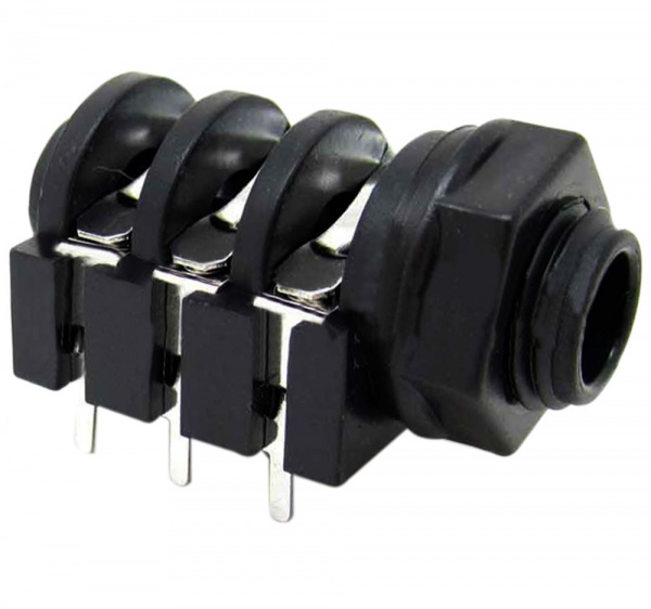 PJ-644F, гнездо на плату 6.35мм 6 контактов